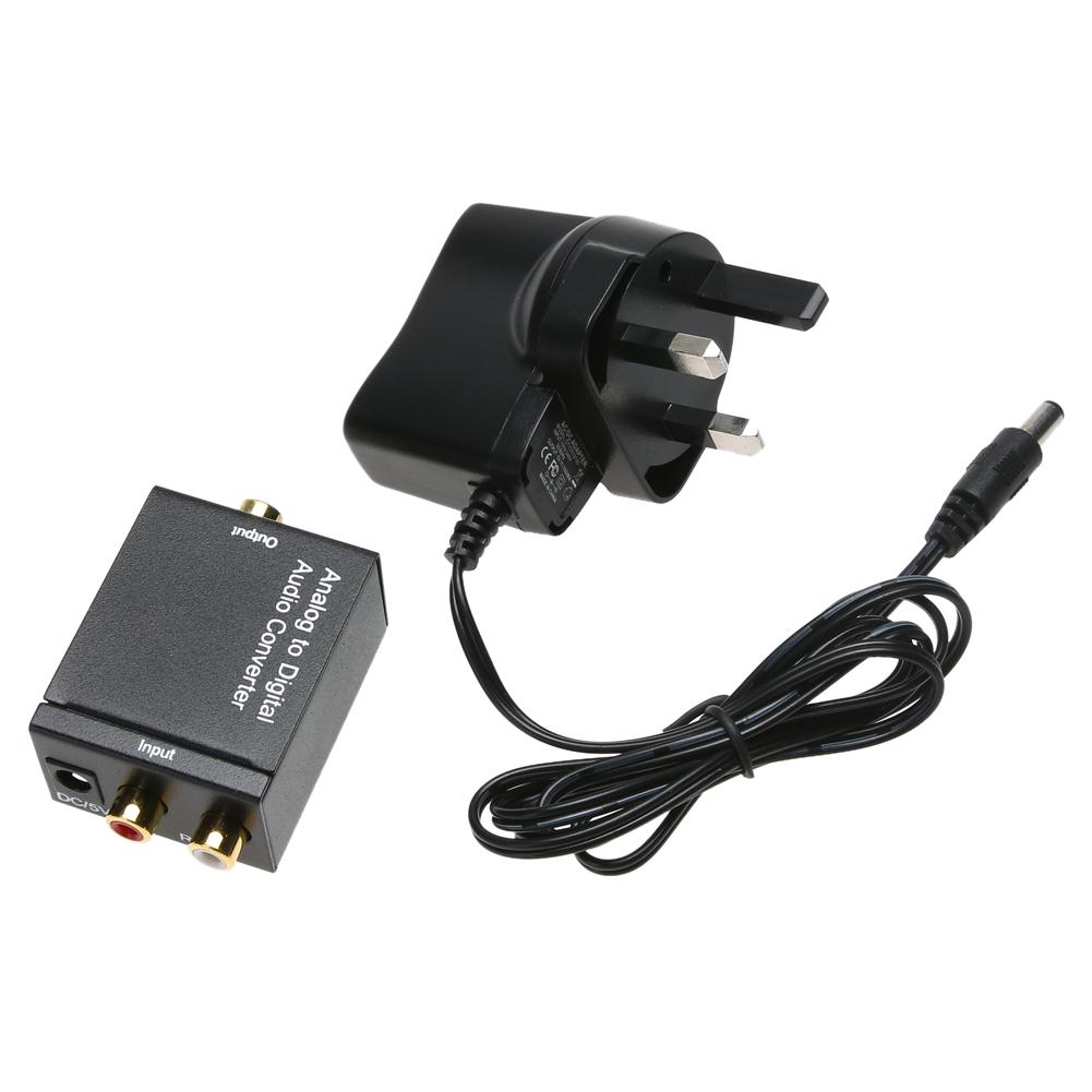 UK Analog L/R To Digital SPDIF Coaxial Coax RCA & Optical Toslink Audio Conver