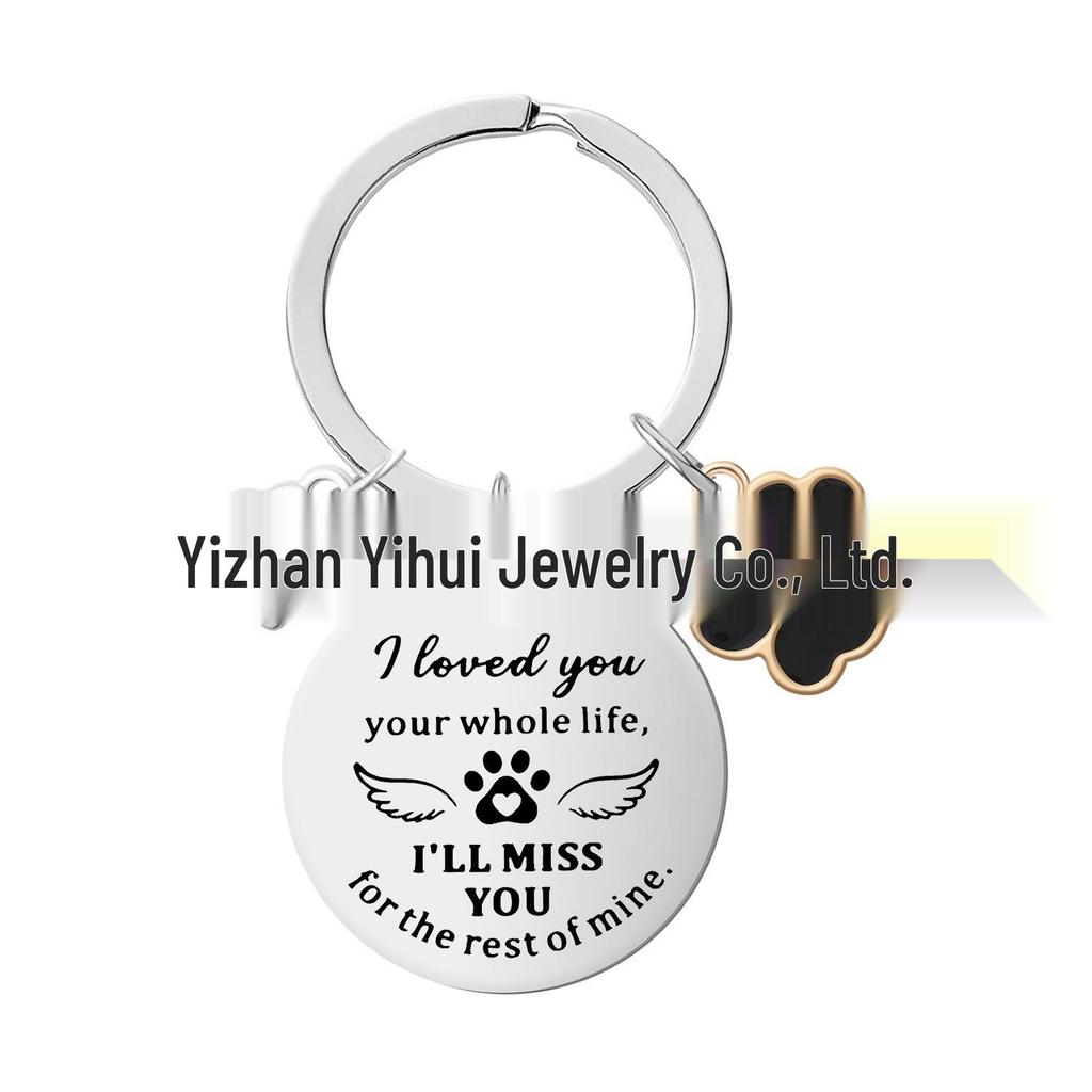 Stainless Steel Engraved Dog Tag Keychain for Dog Lovers and Lost Pet Owners