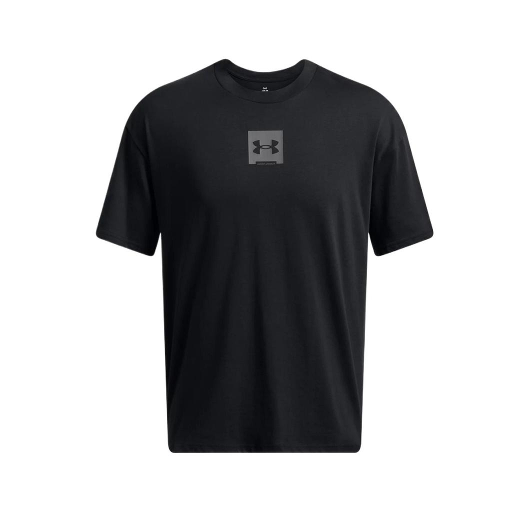 Under Armour UA SM Box Logo Print Versatile Moisture-Wicking Casual Crew Neck Short Sleeve T-Shirt Men T-Shirts Black 1386803-001