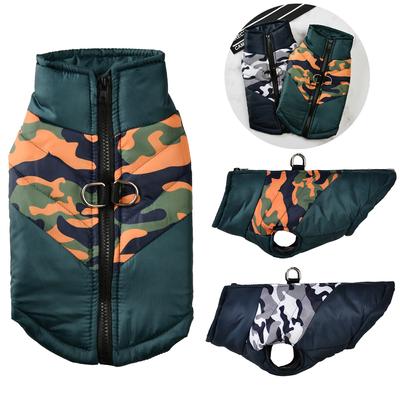 Pet Dog Clothes Waterproof Jacket For Small Medium Dogs Cats Winter Warm Puppy Coat Vest Camouflage Print French Bulldog Outfits