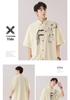 Men's Casual Bamboo Embroidery Short Sleeve Shirt - National Style