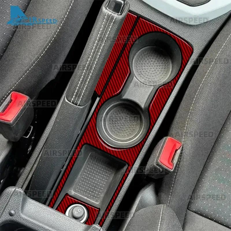 Real Soft Carbon Fiber Sticker LHD RHD Car Cup Holder Frame For Seat Ibiza 6F 2018      2024 2025 Interior
