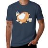 Lazy Shiba Loves Boba Tshirt Basic Crew Neck Short Sleeve Top