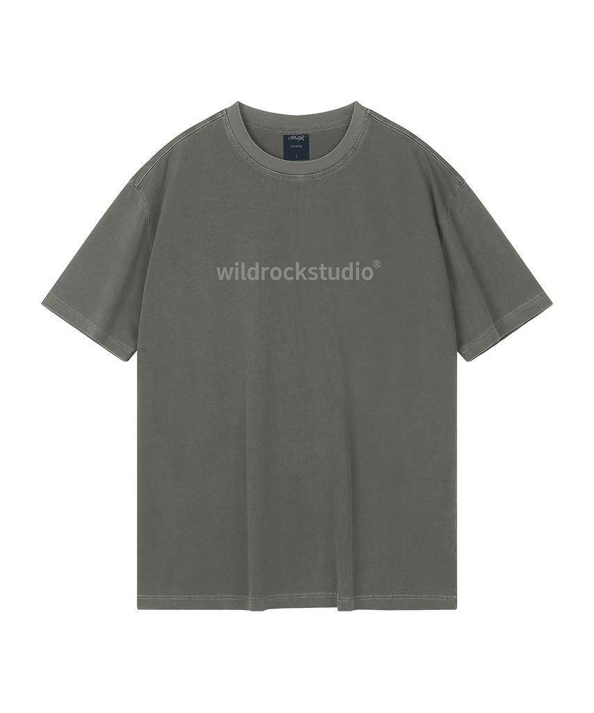 WILDROCK Standard Logo Pigment Oversized Short Sleeve T-Shirt (Cropped) (Type B)