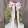 White Girls Hair Ornament Lace Bow Cosplay Headdress Cute Lolita Hair Clip  Hair Accessories