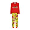 Family Matching Printed Neck Long Sleeve Loungewear Set with Long Pants for Parents and Kids