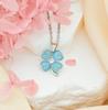 Stainless Steel Chain Classic Shiny Zircon Four Leaf Clover Pendant Necklace for Women Lady Vintage Jewelry Accessories Gifts