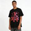 Retro Style Be Mine Heart Print Couple Casual Crew Neck T-Shirt Pure Cotton T-shirt