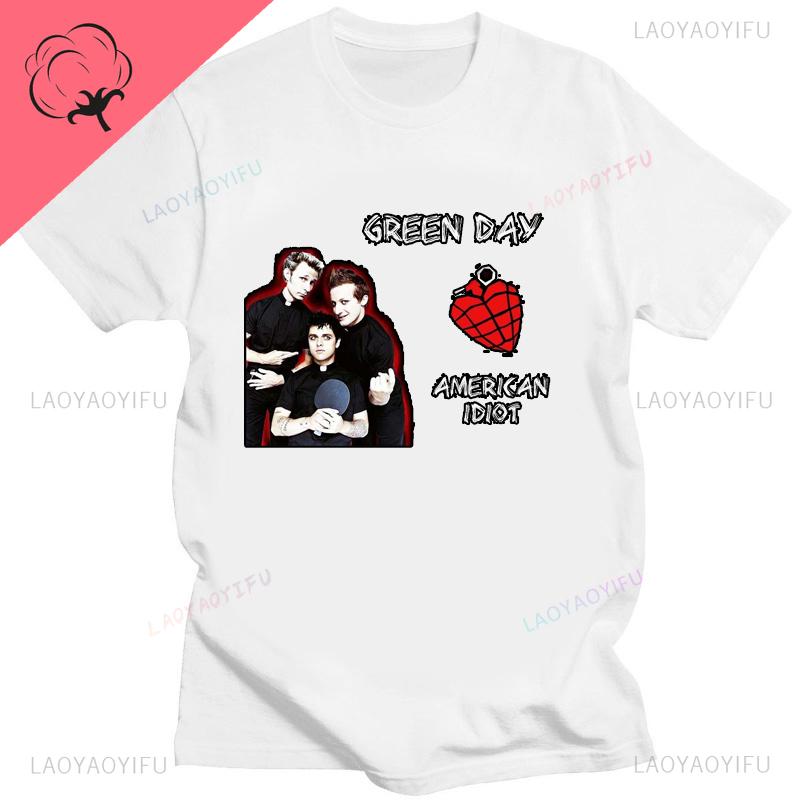 Green Day American Idiot Albuum Cover Tshirts Unisex Women Oversized Tshirts Novelty Funny Streetwear Summer Comfortable Tee