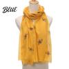 Comfortable Skin Friendly Scarf Lightweight for Women Cute Bee Pattern Neck Scarf Trendy Print Accessory Soft Long Thin Shawl Wrap Vacation Travel,