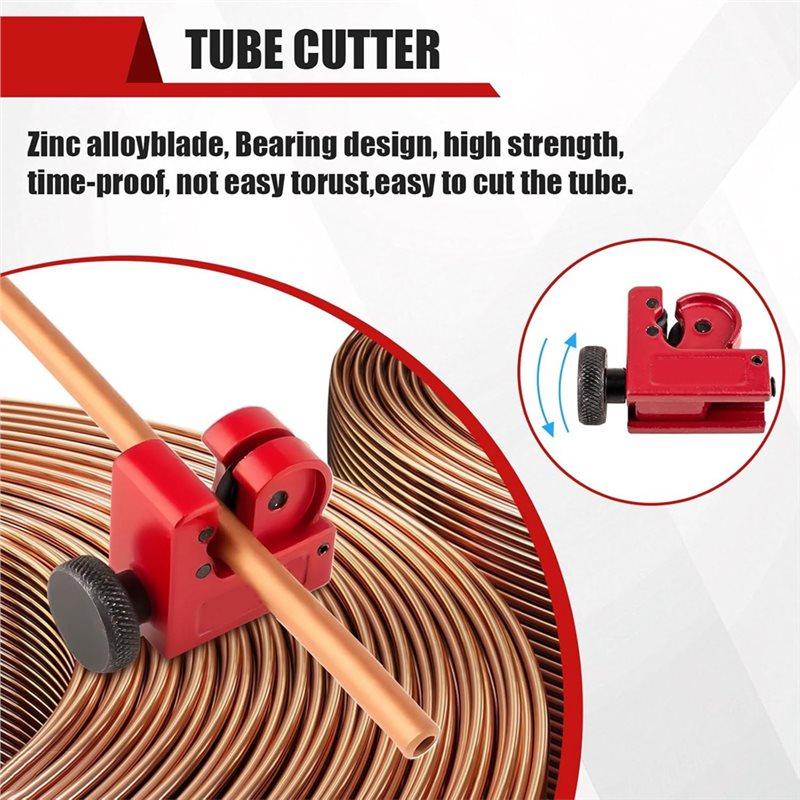Brake Line Flaring Tool Kit 45 Degree Double& Single With 5 Adapters For Brass Tubing, Copper