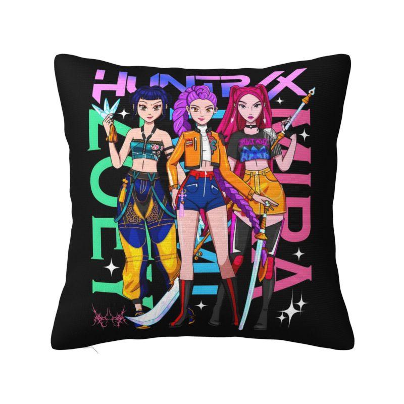 Vlastní povlak na polštář v severském stylu Kpop Hunter Demons 40x40cm Polyester Huntrix Povlak na polštář na pohovku Čtvercový povlak na polštář