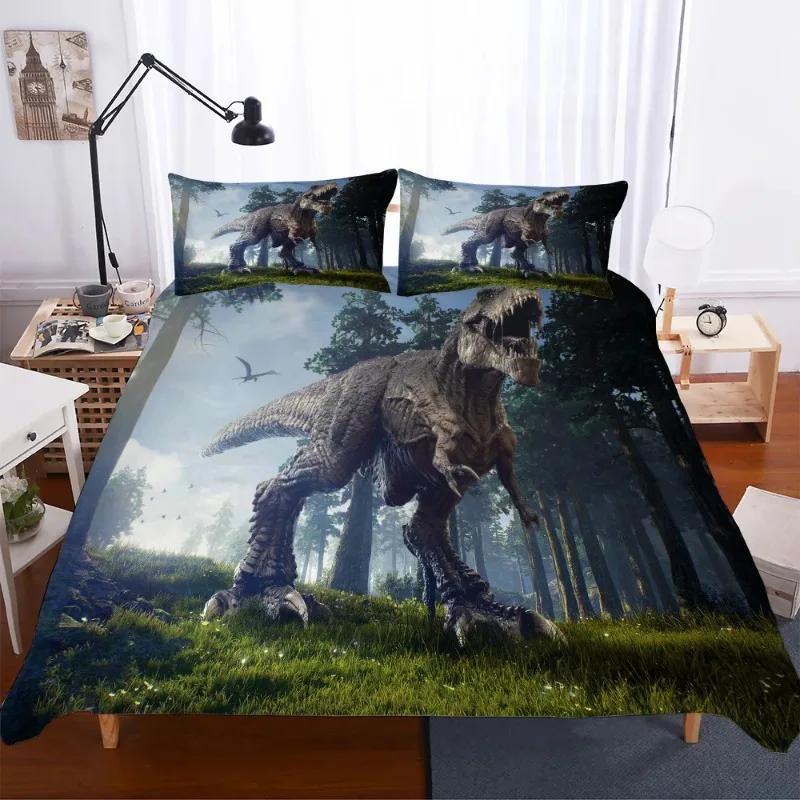 Bedclothes Dinosaur Bedding Set Single Bed Comforter Dekbedovertrek 1 Persoons Bedding Set Cotton 2/3Pc Soft Comfortable Bed