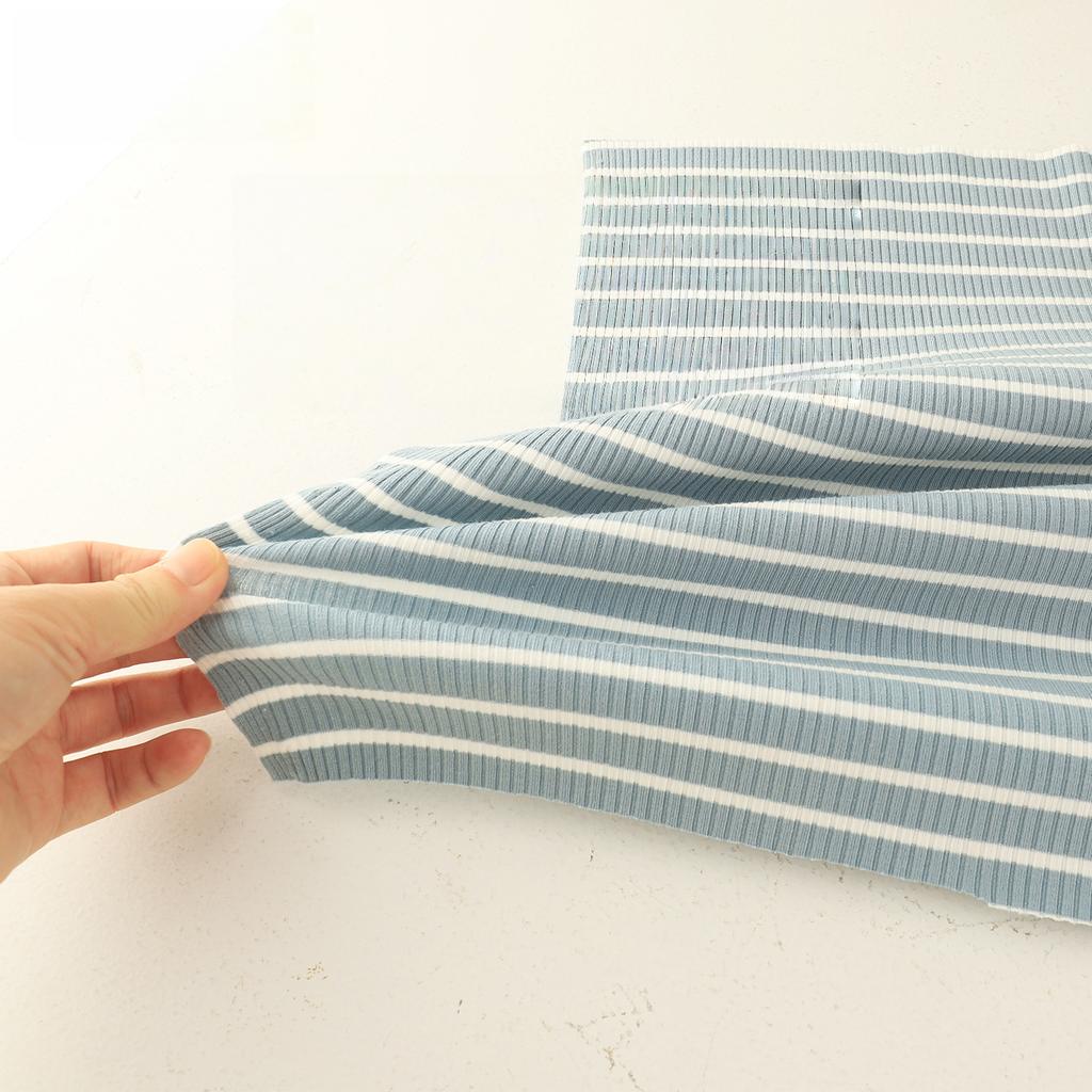Rib Combed Rainbow Cuff Fabric By Half Yards Striped Stretch For Sewing Base Shirt Knitting Neckline 50x125CM/PCS