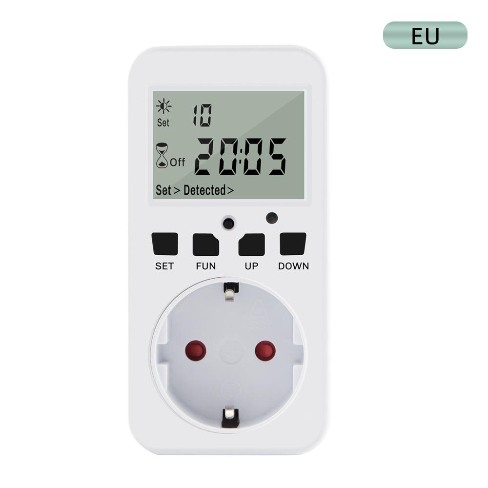 TM08 Digital Timer Socket LCD Smart Short Cycle Socket Countdown Programmable Timing Controller Outlet Switch UK US FR EU Plug