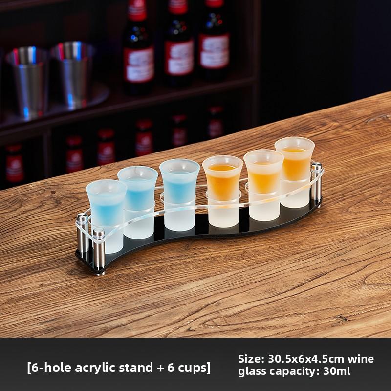 Glass Shot Cups Set with Stand Whiskey Cocktail Bomber Shot Glasses for Party Bar