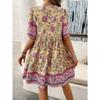 Women's Summer Vacation Printed Short-sleeved Dress
