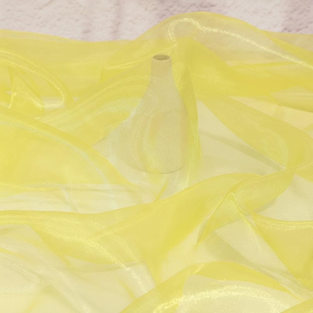 100X150cm Organza Mesh Fabric Colorful Lightweight Sheer Organza Fabric Glossy Smooth Tulle Gauze Fabric
