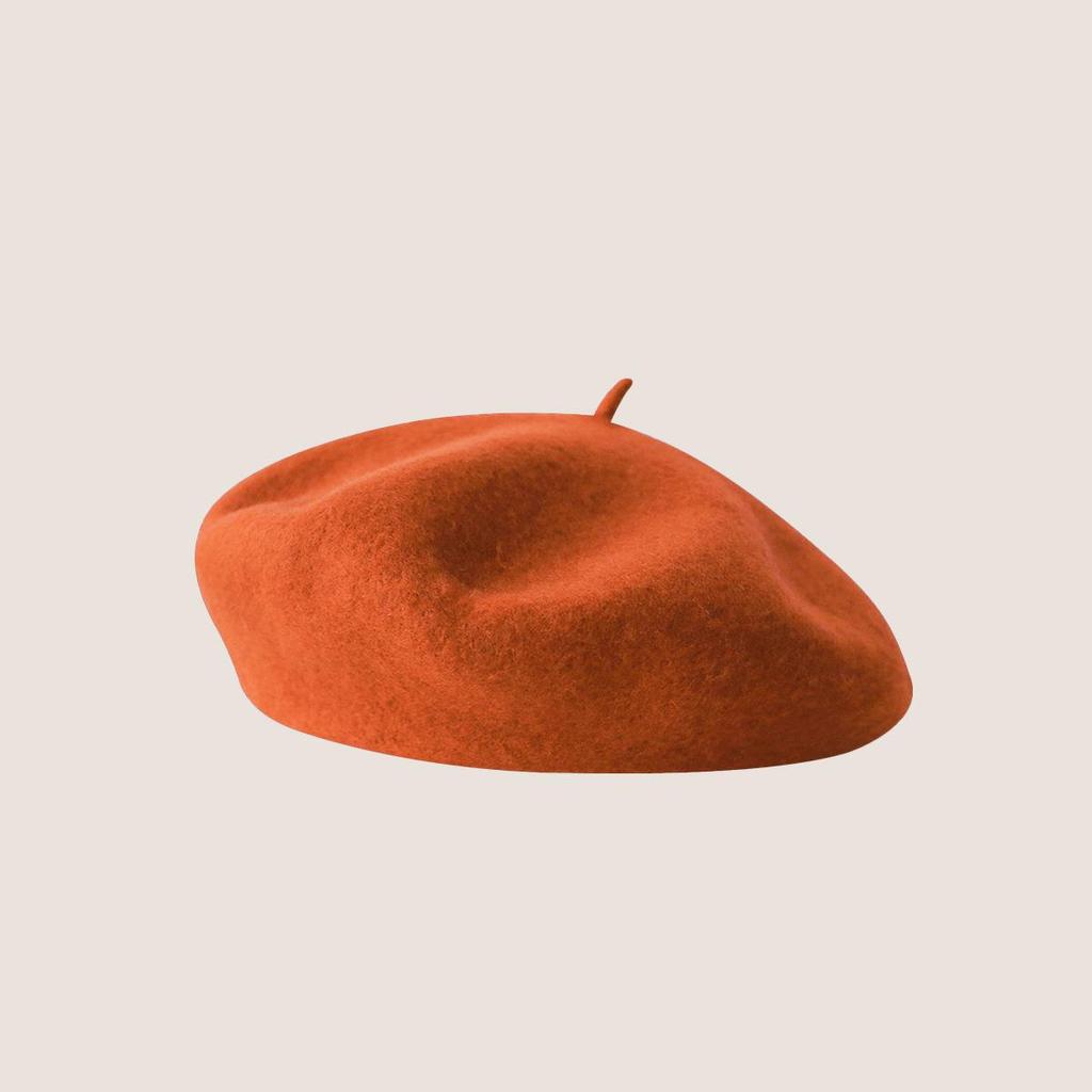 Vintage Wool French Beret for Women Solid Fashion Simple Casual Beret Solid Classic Breathable Soft Comfortable Hat for Fall Winter