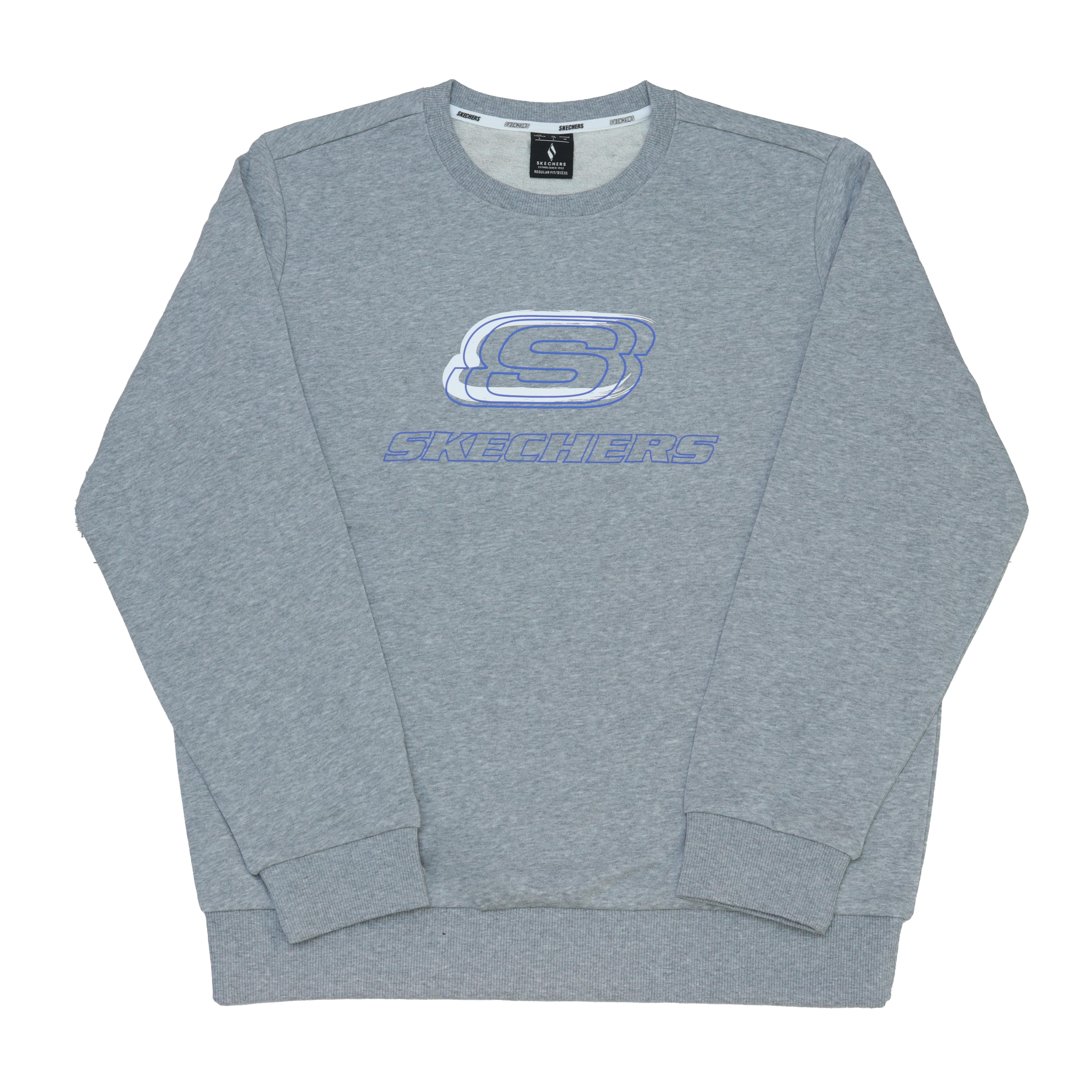 Skechers Simple Classic Casual Basic Versatile Soft Comfortable Round Neck Sweatshirt Unisex sweatshirt Light-Gray RF-L424U017-004F M