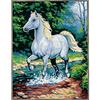 Penelope Antique Canvas White Horse 50x65cm