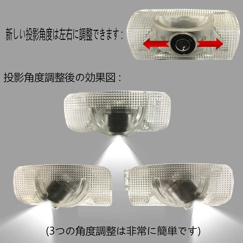 Ltsplay Car Courtesy Lights, Welcome Door Lights, Laser Logo Lights, LED Logo Projection, Angle Adjustment Function, Set of 2