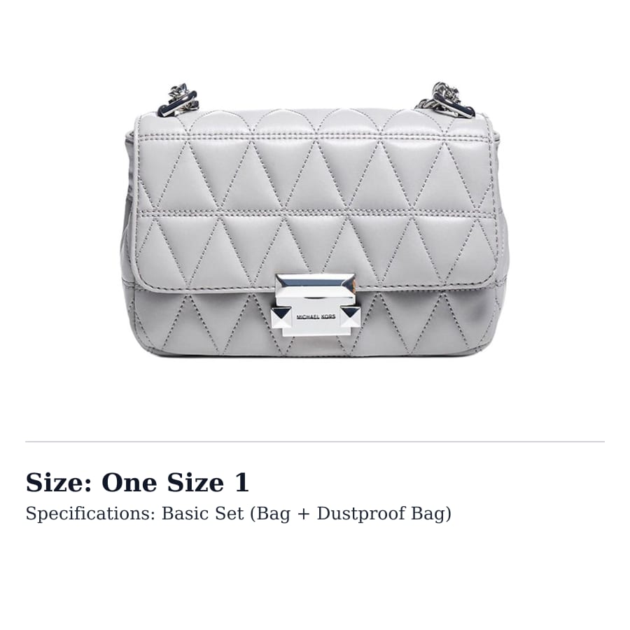 MICHAEL KORS Sloan Leather Shoulder Bag, Crossbody Bag Small Women's Pearl Gray 30S7SSLL1L-081