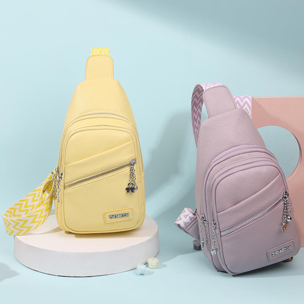 Büyük Askılı Çanta Ayarlanabilir Omuz Askısı Göğüs Çantası PU Deri Postacı Çantaları Moda Düz Renk Kız Cüzdanı Kadın El Çantaları