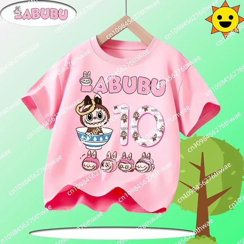 Sommer T-Shirt Laubub 1-12 Jahre alt Geschenk Kinder Rundhals Kurzarm Jungen und Mädchen Freizeitshirt mit Cartoon-Druck