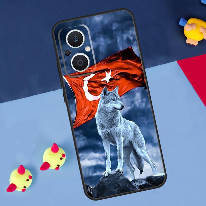 Turk Wolf Turkey Flag For OPPO Reno 12F 13F 14F 11F 10 11 12 13 14 Pro 8T 7 8 Lite OPPO Find X9 X8 X6 X5 Pro Case