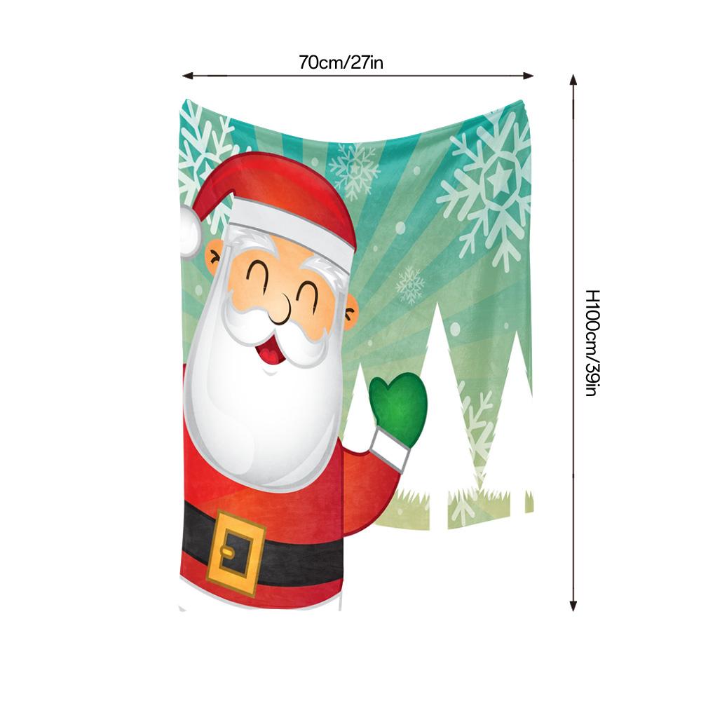 Santa Claus Throw Blanket Christmas Flannel Fleece Blanket Cozy Warm Holiday Gift Home Decor Festive Reindeer Winter Decor