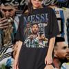 Maglietta Lionel Messi - Maglietta Bootleg Messi - T-shirt Grafiche Vintage Anni '90 - Retro Sh