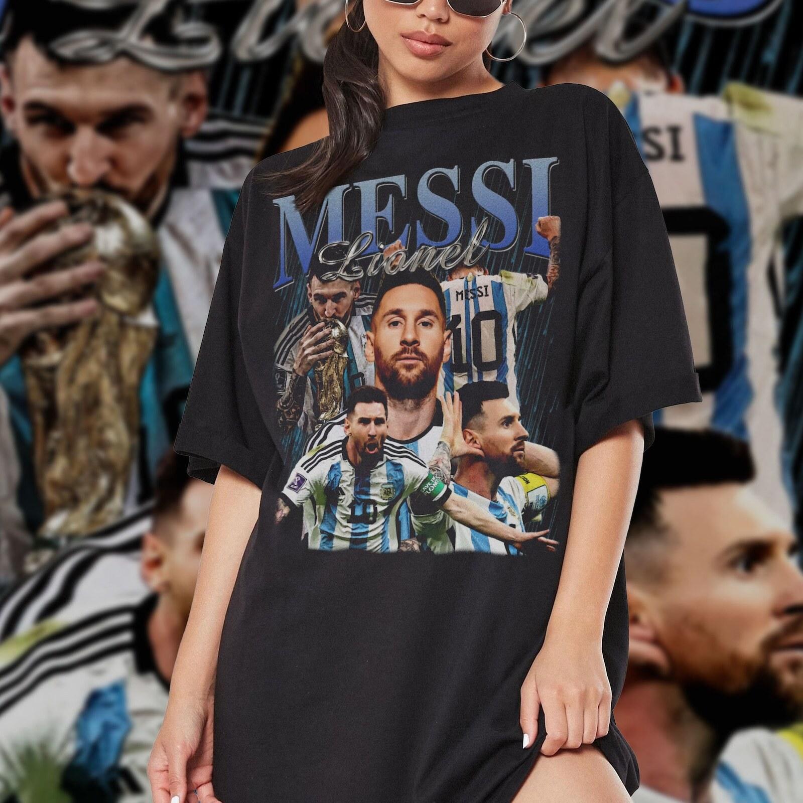 Lionel Messi T-Shirt - Messi Bootleg Shirt - 90s Vintage Graphic Tees - Retro Sh S