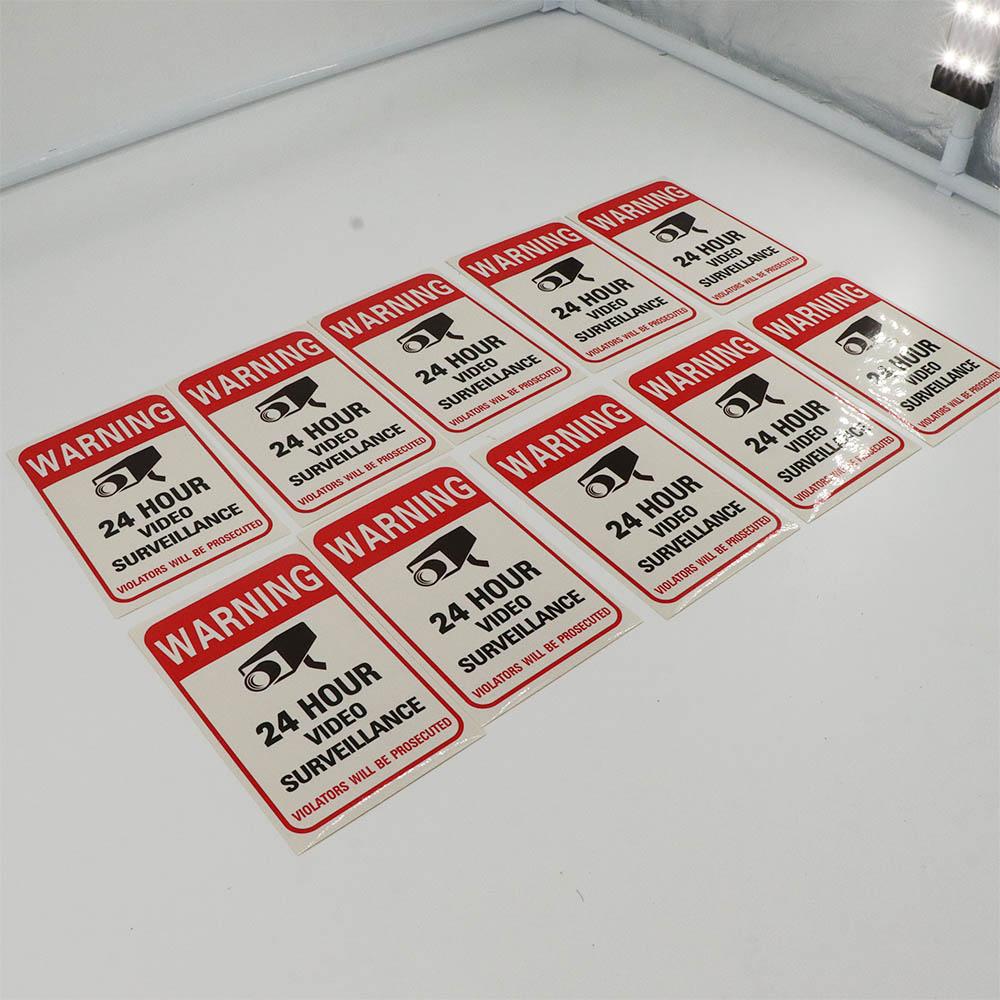 PVC Video Surveillance 24 Hour Monitor Camera Decals Warning Signs Stickers Warning Sticker