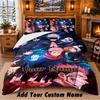 Jujutsu Kaisen Custom Name 3Pcs Bedding Set 1 Bed Sheet 2 Pillowcases Bedroom Home Decor