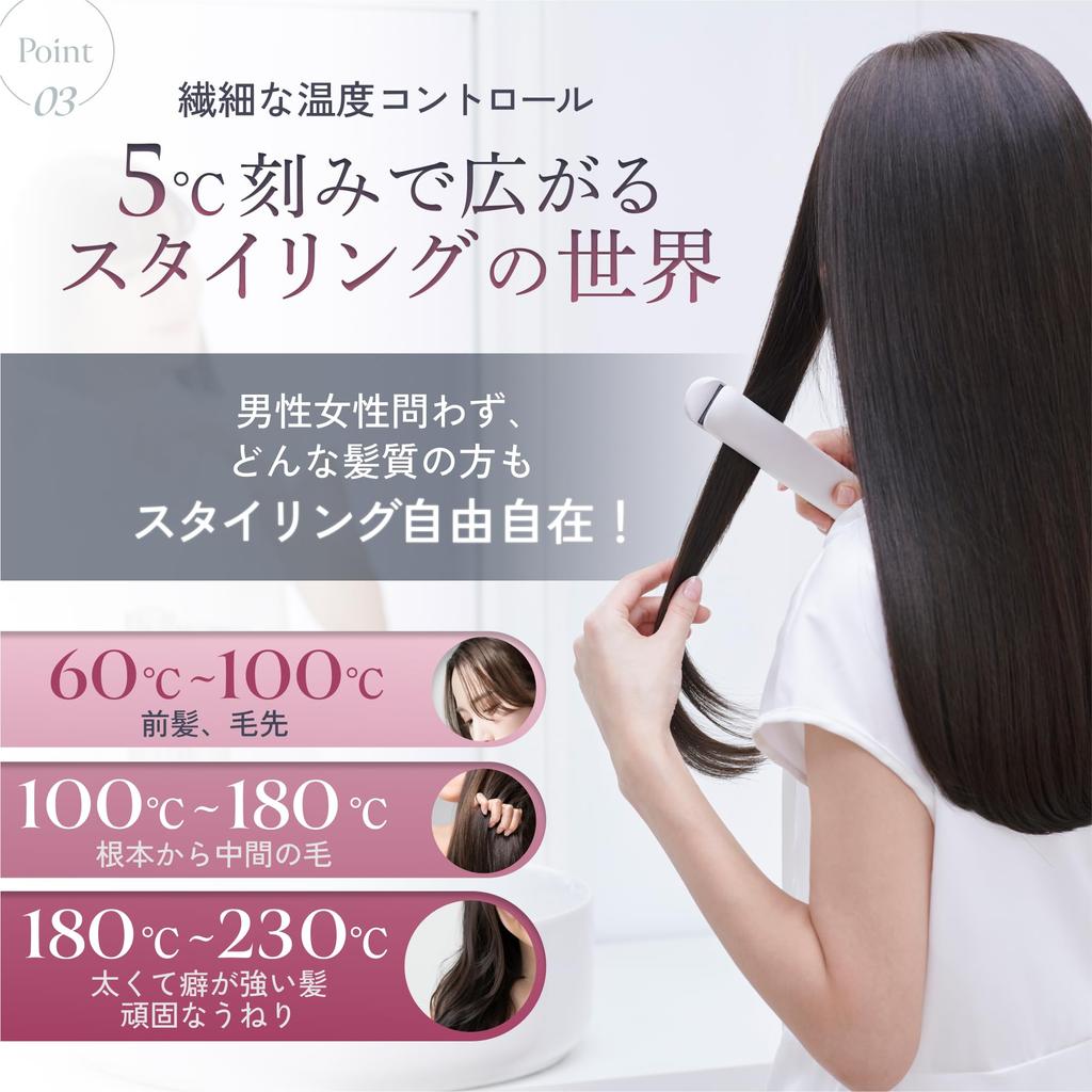Hair Iron 28mm Glossy Silk Plate No instant moisture evaporation Reduces damage to in increments Compatible with overseas countries Negative ion