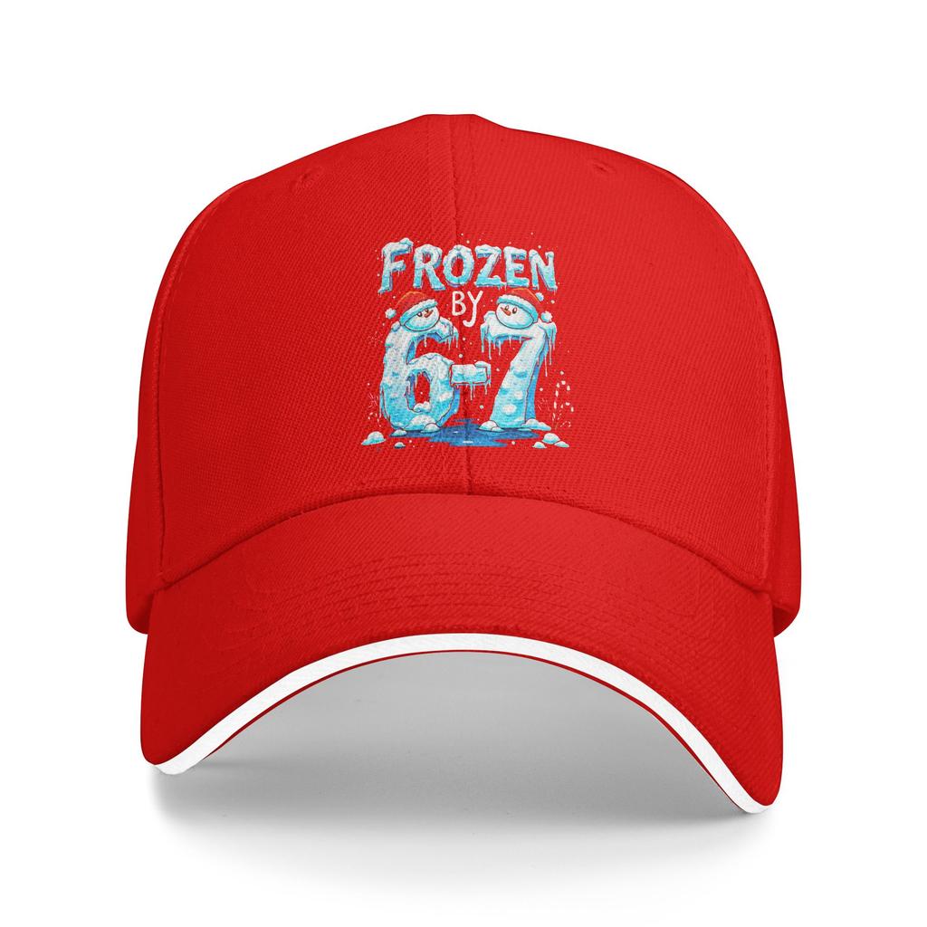 Frozen by 67 Funny Six Seven Meme Christmas Sun Baseball Cap Spring Unisex-Teens Custom Hip Hop Hats Outdoor Gym Snapback Cap