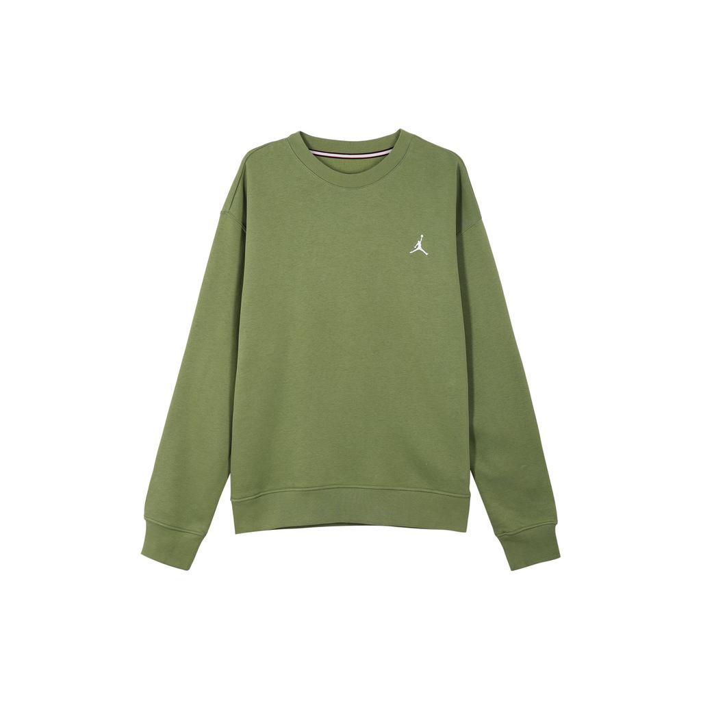 Jordan Men's Air Jordan Brooklyn Fleece Crew-Neck Sweatshirt Sky J Light Olive FJ7777-340