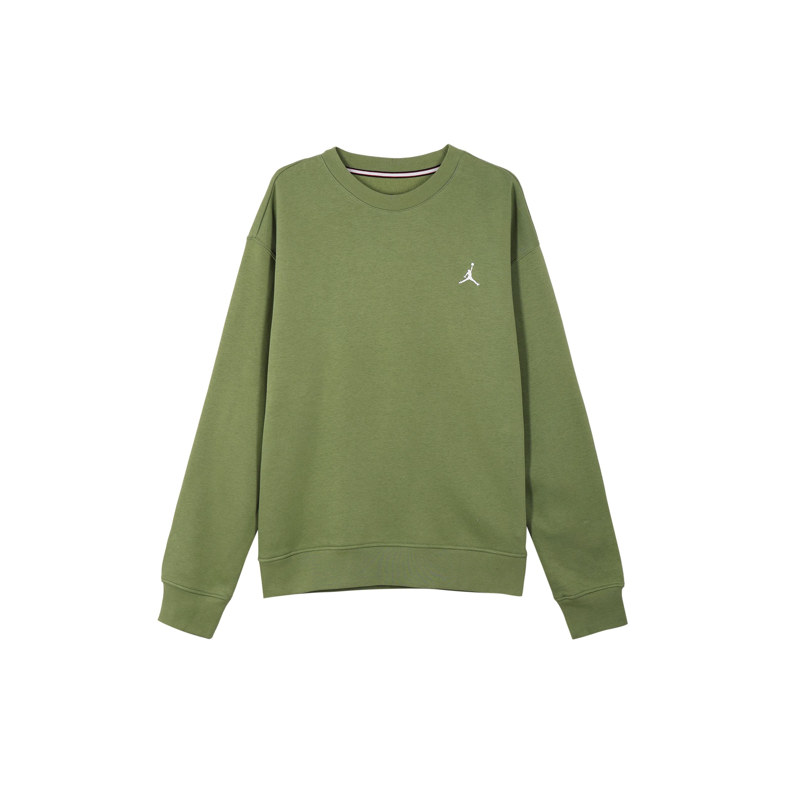 Jordan Men s Air Jordan Brooklyn Fleece Crew-Neck Sweatshirt Sky J Light Olive FJ7777-340 M