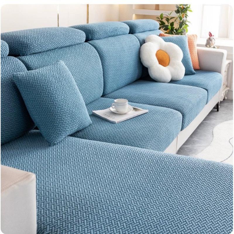 1pc Jacquard Sofa Slipcover Twill Pattern Elastic Sofa Covers Furniture Protector for Bedroom Office Living Room Home Decor