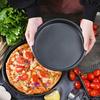 6/8/9/10inch Non-Stick Pizza Tray Round Carbon Steel Baking Tray with Pastry Brush Family Restaurant Pie Plate Oven Baking ZSY
