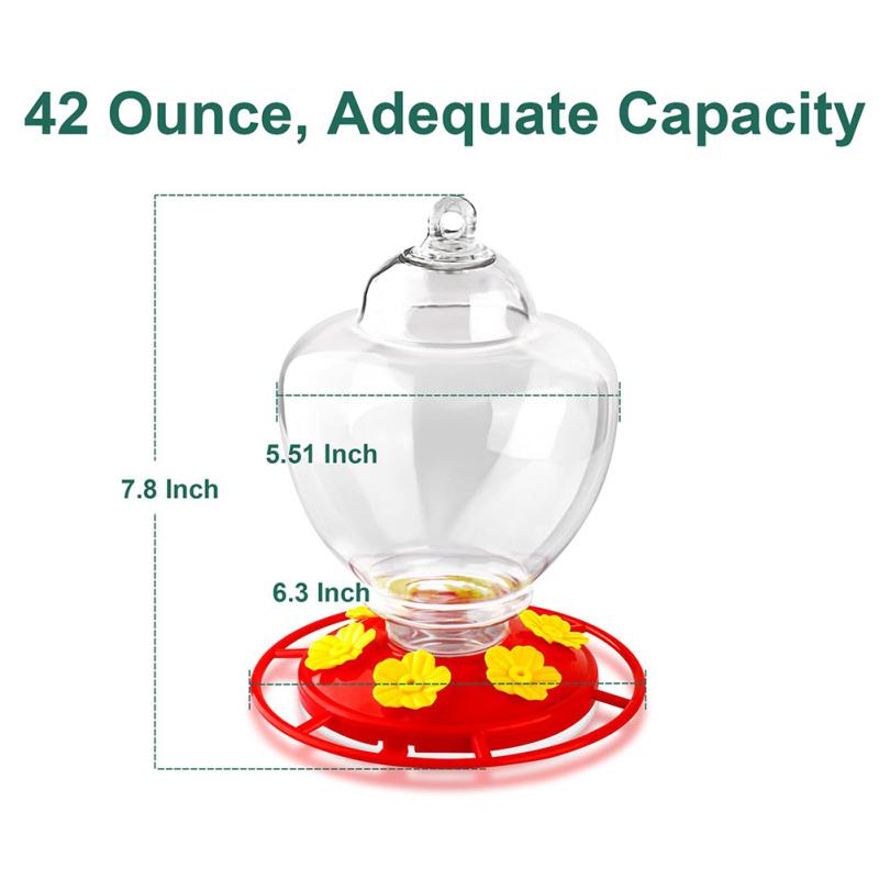 Hrănitoare pentru colibri agățată în aer liber, hrănitor pentru păsări, detașabil rezistent la scurgeri, container pentru alimente pentru curte