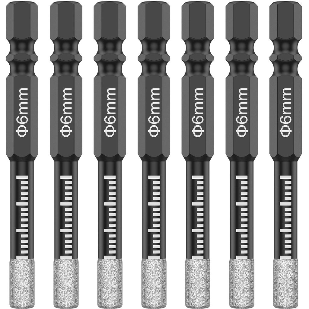 7/10/14pcs Heavy-Duty Diamond Drill Bit Set Vacuum Brazed Hex 6mm Diamete For Porcelain Granite Marble Tile Drilling Bits Set