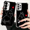 Französische Bulldogge Schwarzes Design Beschichtetes Handycase Für Samsung A17 A07 A37 A57 A16 A56 A15 A55 A14 A54 A13 A53 A26 A36 A25 A35 A24 A