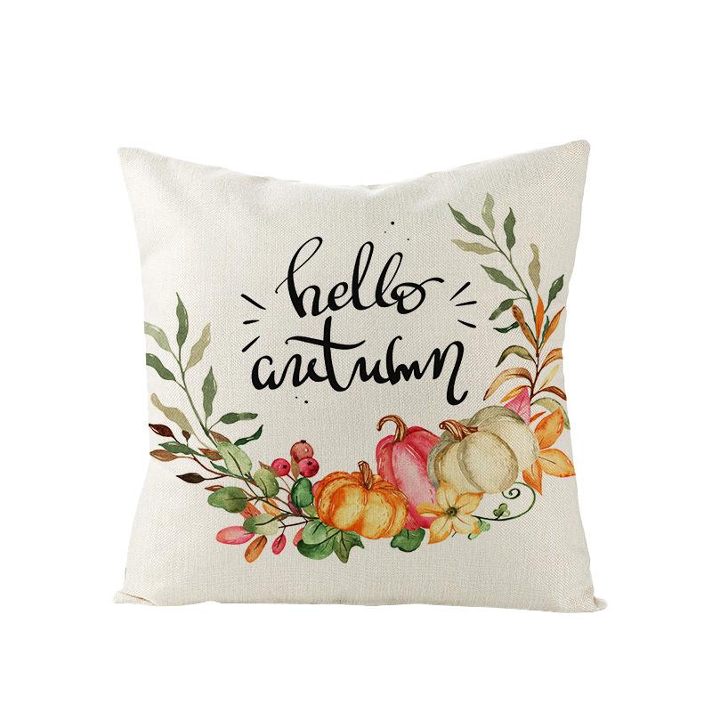 APolyester Pillowcase New Autumn Pumpkin Print Sofa Pillow Cushion Home Cushion