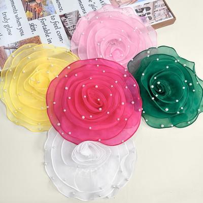 Artificial Chest Flower 26.5cm Wedding Dress Neck Decoration Rose Flowers Patch  Brooch Accessories