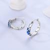 Blue Earrings 925 Silver Sun Moon Starlight Butterfly Stud Hoop Earring With Zircon for Women Female Party Fine Jewelry
