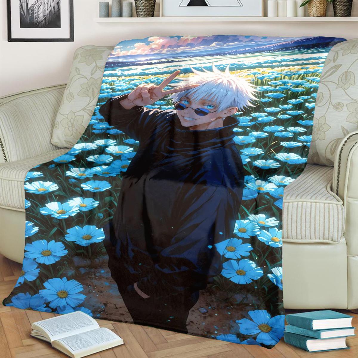 

Warm Jujutsu Kaisen Print Blanket Soft Flannel for Bedrooms, Sofas, Beds, Chairs, Picnics, Travel 75x90cm