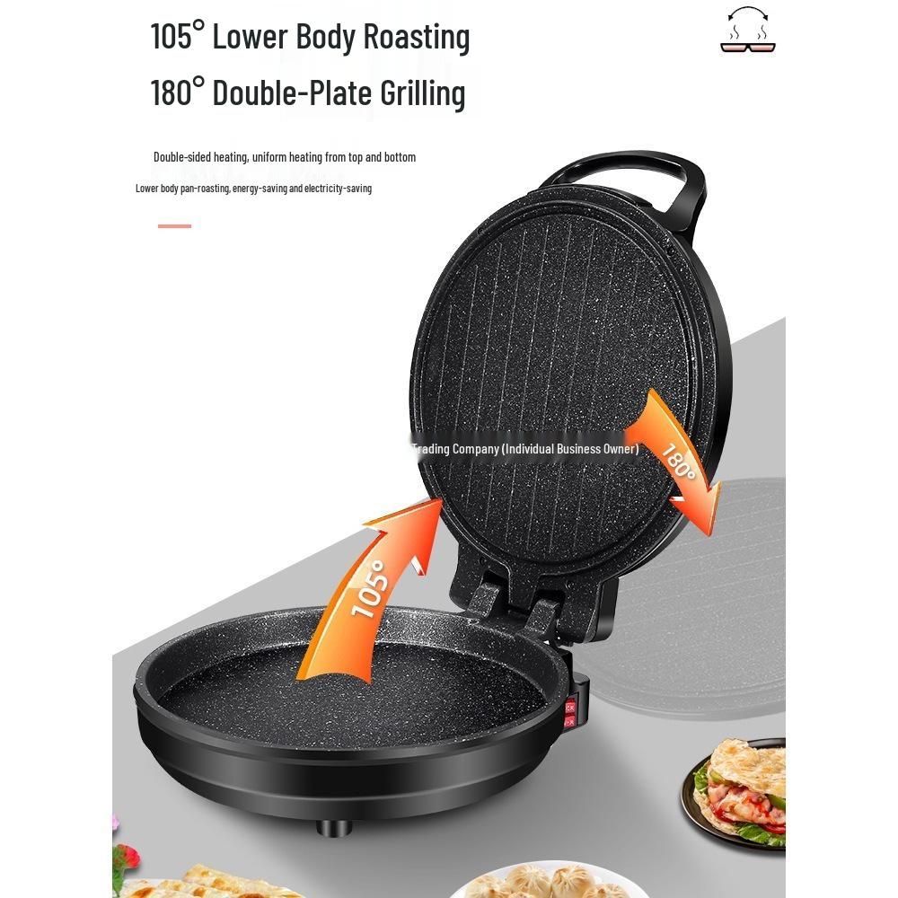 Household Electric Non-stick Pancake Maker with Auto Power-off and Double-Sided Heating for Thin Pancakes, Frying, and Grilling