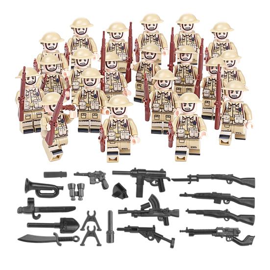 20Pcs Mini Soldier Figure with Weapons Hand-painted Soldier Model Toy Home Office Desktop Decoration Military Lovers Collectors Gift E